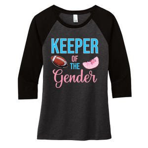 Cute Keeper Of The Gender Touchdowns Reveal For Mom And Dad Women's Tri-Blend 3/4-Sleeve Raglan Shirt