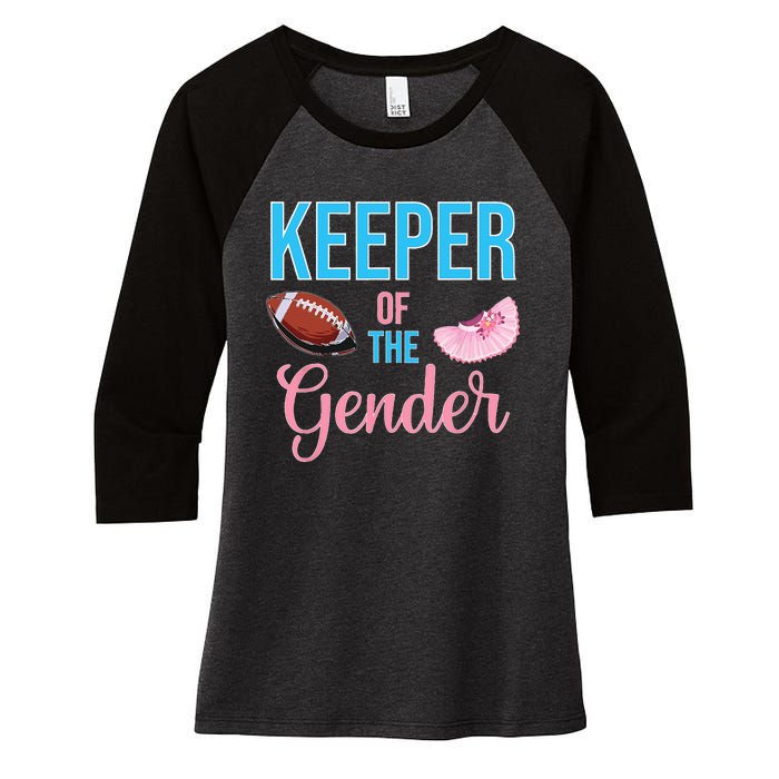 Cute Keeper Of The Gender Touchdowns Reveal For Mom And Dad Women's Tri-Blend 3/4-Sleeve Raglan Shirt