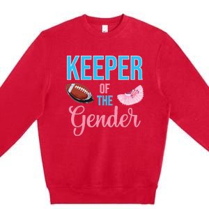 Cute Keeper Of The Gender Touchdowns Reveal For Mom And Dad Premium Crewneck Sweatshirt