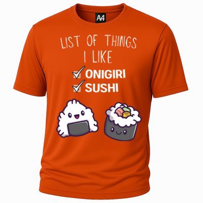 Cute Kawaii Onigiri List Of Things I Like Sushi Lover Cute Gift Cooling Performance Crew T-Shirt