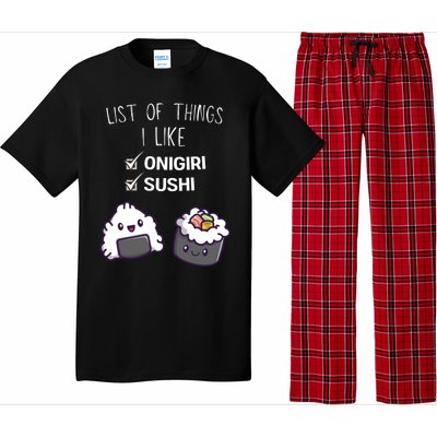 Cute Kawaii Onigiri List Of Things I Like Sushi Lover Cute Gift Pajama Set