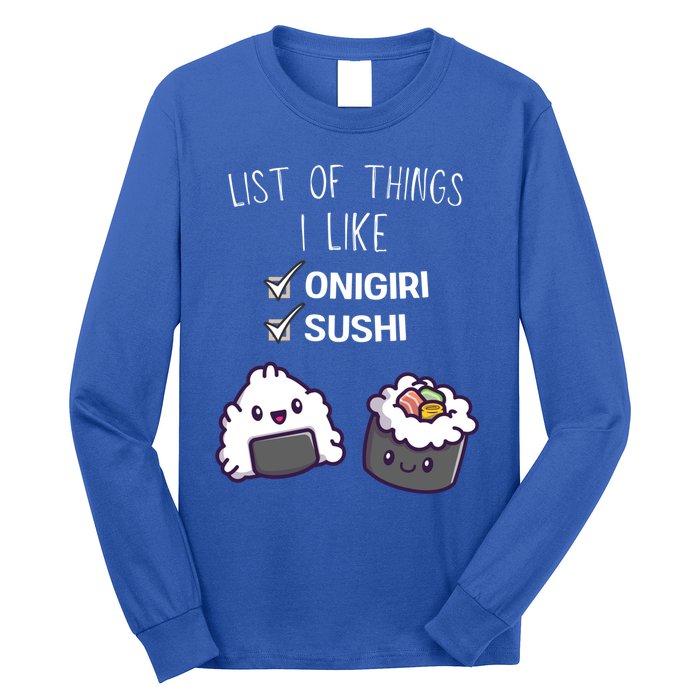 Cute Kawaii Onigiri List Of Things I Like Sushi Lover Cute Gift Long Sleeve Shirt