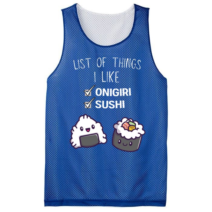 Cute Kawaii Onigiri List Of Things I Like Sushi Lover Cute Gift Mesh Reversible Basketball Jersey Tank