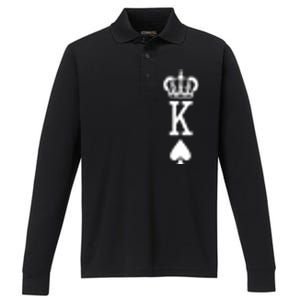 Cool King Playing Card Performance Long Sleeve Polo