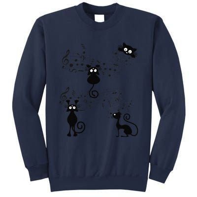 Cat Kitty Playing Music Note Black Cat Lover Gift Sweatshirt