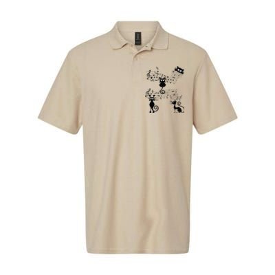 Cat Kitty Playing Music Note Black Cat Lover Gift Softstyle Adult Sport Polo