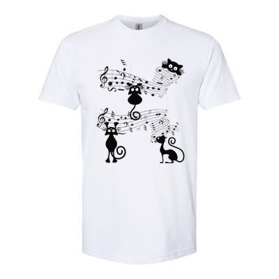 Cat Kitty Playing Music Note Black Cat Lover Gift Softstyle CVC T-Shirt