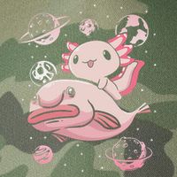 Cute Kawaii Pink Axolotl Riding A Blobfish Funny Axolotls  Legacy Tie Dye Trucker Hat