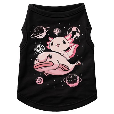 Cute Kawaii Pink Axolotl Riding A Blobfish Funny Axolotls  Doggie Tank