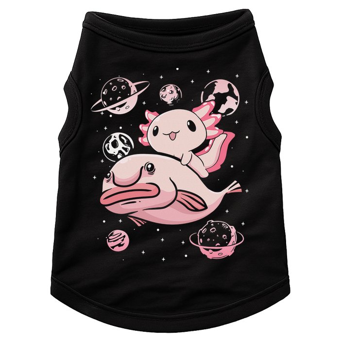 Cute Kawaii Pink Axolotl Riding A Blobfish Funny Axolotls  Doggie Tank