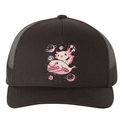 Cute Kawaii Pink Axolotl Riding A Blobfish Funny Axolotls  Yupoong Adult 5-Panel Trucker Hat