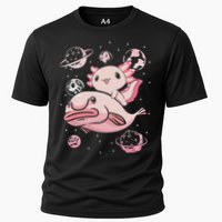 Cute Kawaii Pink Axolotl Riding A Blobfish Funny Axolotls  Performance Shirt