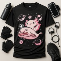 Cute Kawaii Pink Axolotl Riding A Blobfish Funny Axolotls  Performance Shirt