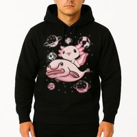 Cute Kawaii Pink Axolotl Riding A Blobfish Funny Axolotls  Hoodie