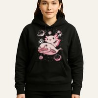 Cute Kawaii Pink Axolotl Riding A Blobfish Funny Axolotls  Hoodie