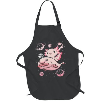 Cute Kawaii Pink Axolotl Riding A Blobfish Funny Axolotls  Apron