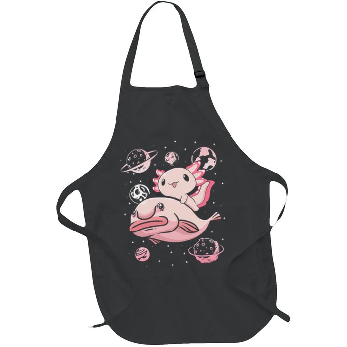 Cute Kawaii Pink Axolotl Riding A Blobfish Funny Axolotls  Apron