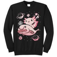 Cute Kawaii Pink Axolotl Riding A Blobfish Funny Axolotls  Sweatshirt