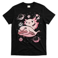 Cute Kawaii Pink Axolotl Riding A Blobfish Funny Axolotls  T-Shirt