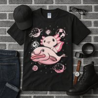 Cute Kawaii Pink Axolotl Riding A Blobfish Funny Axolotls  Tall T-Shirt