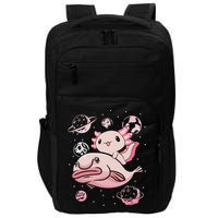 Cute Kawaii Pink Axolotl Riding A Blobfish Funny Axolotls  Impact Tech Backpack