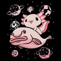 Cute Kawaii Pink Axolotl Riding A Blobfish Funny Axolotls  Bucket Hat