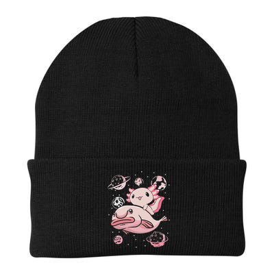 Cute Kawaii Pink Axolotl Riding A Blobfish Funny Axolotls  Knit Cap Winter Beanie