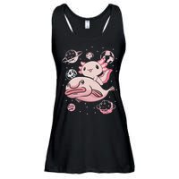 Cute Kawaii Pink Axolotl Riding A Blobfish Funny Axolotls  Ladies Essential Flowy Tank