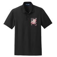 Cute Kawaii Pink Axolotl Riding A Blobfish Funny Axolotls  Dry Zone Grid Polo