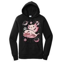 Cute Kawaii Pink Axolotl Riding A Blobfish Funny Axolotls  Women's Pullover Hoodie