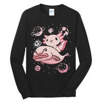 Cute Kawaii Pink Axolotl Riding A Blobfish Funny Axolotls  Tall Long Sleeve T-Shirt