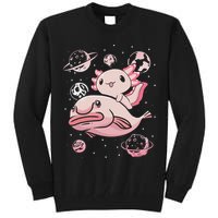 Cute Kawaii Pink Axolotl Riding A Blobfish Funny Axolotls  Tall Sweatshirt