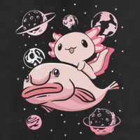 Cute Kawaii Pink Axolotl Riding A Blobfish Funny Axolotls  25L Jumbo Tote