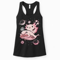 Cute Kawaii Pink Axolotl Riding A Blobfish Funny Axolotls  Womens Tank Top