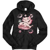 Cute Kawaii Pink Axolotl Riding A Blobfish Funny Axolotls  Tie Dye Hoodie