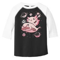 Cute Kawaii Pink Axolotl Riding A Blobfish Funny Axolotls  Toddler Fine Jersey T-Shirt
