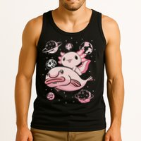 Cute Kawaii Pink Axolotl Riding A Blobfish Funny Axolotls  Tank Top