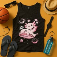 Cute Kawaii Pink Axolotl Riding A Blobfish Funny Axolotls  Tank Top