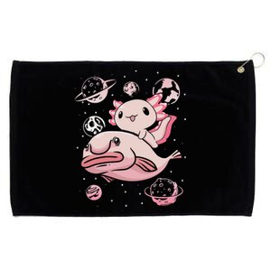 Cute Kawaii Pink Axolotl Riding A Blobfish Funny Axolotls  Grommeted Golf Towel