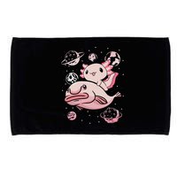 Cute Kawaii Pink Axolotl Riding A Blobfish Funny Axolotls  Microfiber Hand Towel