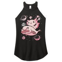 Cute Kawaii Pink Axolotl Riding A Blobfish Funny Axolotls  Women's Perfect Tri Rocker Tank