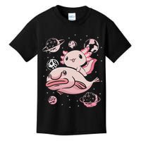 Cute Kawaii Pink Axolotl Riding A Blobfish Funny Axolotls  Kids T-Shirt