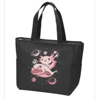 Cute Kawaii Pink Axolotl Riding A Blobfish Funny Axolotls  Zip Tote Bag
