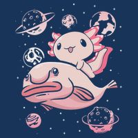 Cute Kawaii Pink Axolotl Riding A Blobfish Funny Axolotls  Infant Baby Jersey Bodysuit
