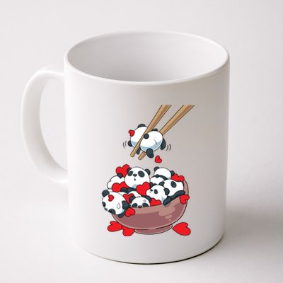 Cute Kawaii Panda Bears With Hearts Valentines Gift Coffee Mug