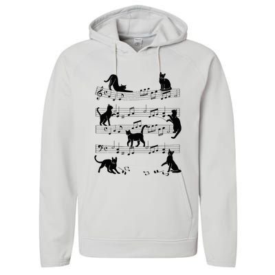 Cat Kitty Playing Music Clef Piano Musician Art Performance Fleece Hoodie