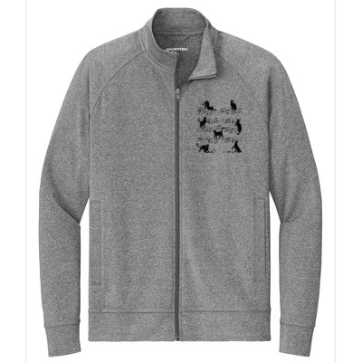 Cat Kitty Playing Music Clef Piano Musician Art Stretch Full-Zip Cadet Jacket