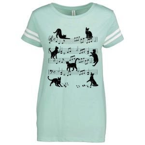 Cat Kitty Playing Music Clef Piano Musician Art Enza Ladies Jersey Football T-Shirt