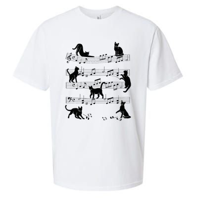 Cat Kitty Playing Music Clef Piano Musician Art Sueded Cloud Jersey T-Shirt