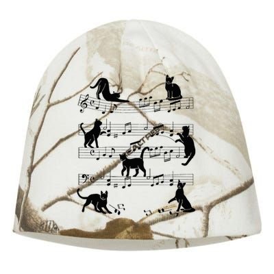 Cat Kitty Playing Music Clef Piano Musician Art Kati - Camo Knit Beanie